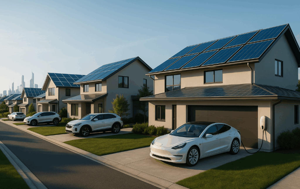 Electric vehicles (EVs) receiving power at charging stations