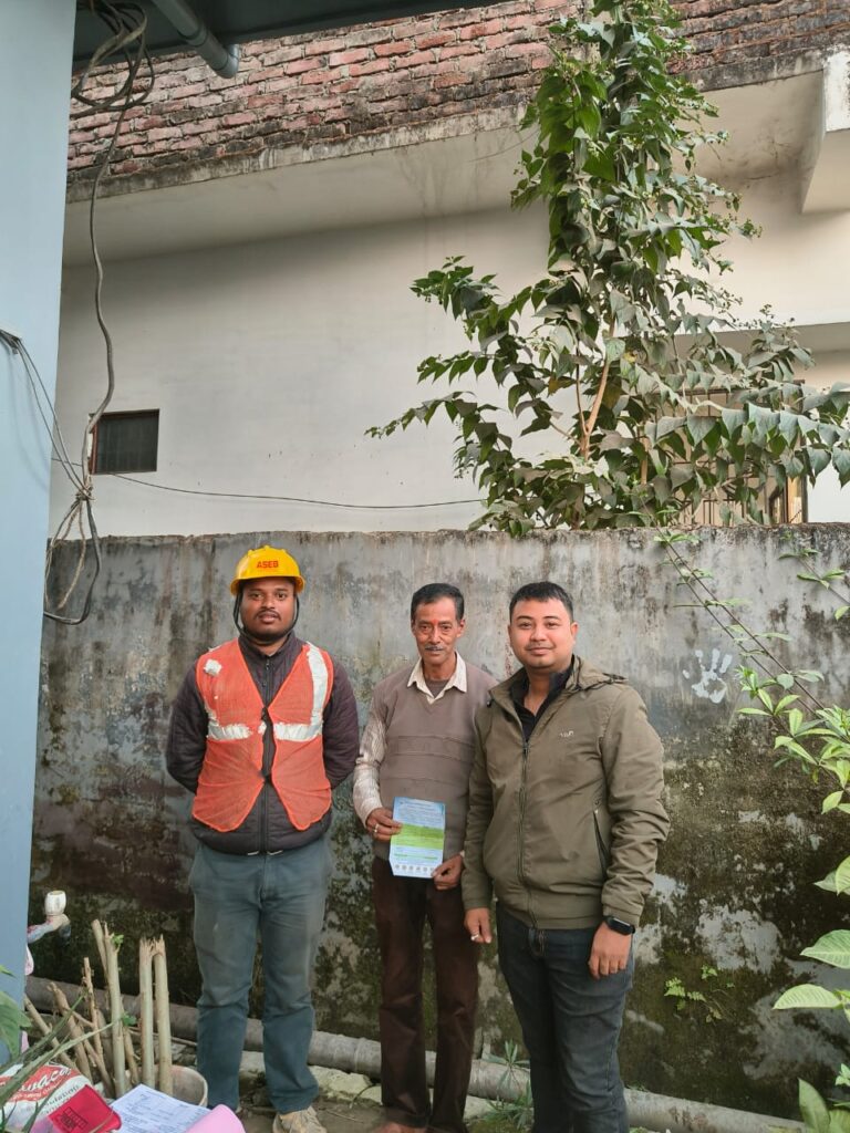 Kimbal's team installing smart meters in Assam