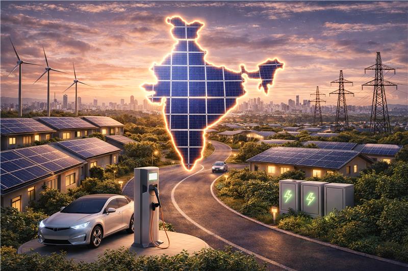 Map of India showing widespread rooftop solar adoption across households