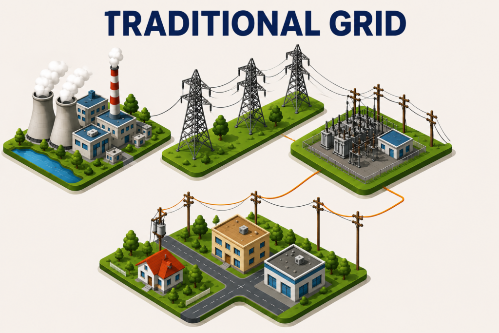 Traditional electricity grid in India