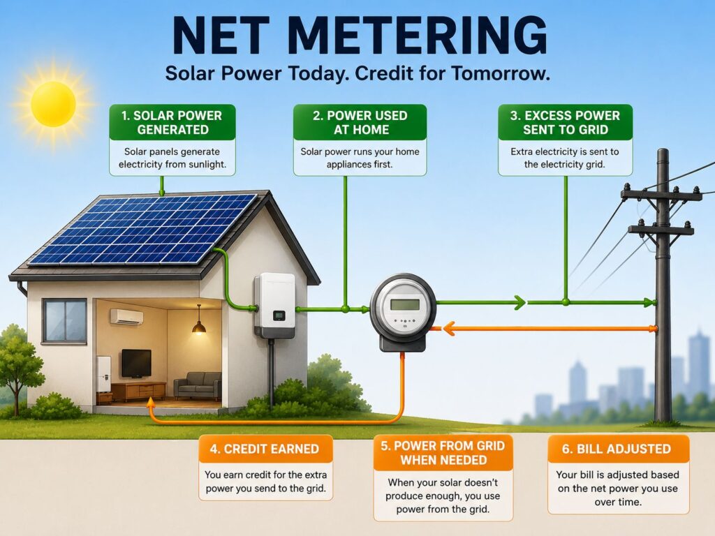 How Net Metering Works, a step-by-step guide