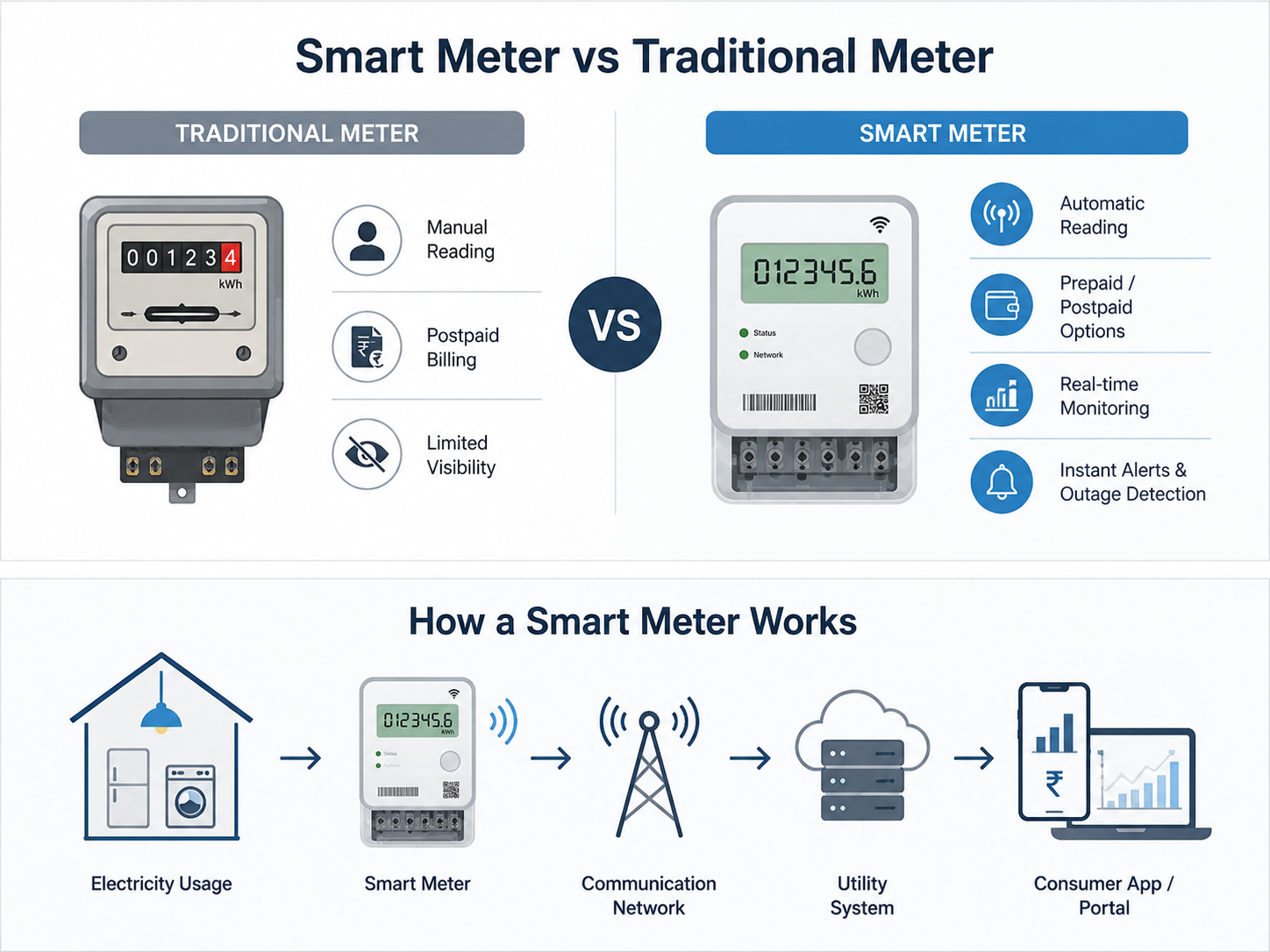 Smart meter vs traditional meter - key differences
