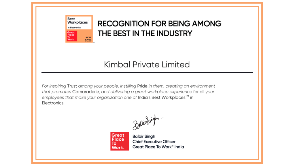 Kimbal recognised for being the best in the industry at great place to work 2026